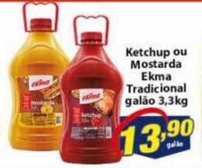Vencedor Atacadista Ketchup ou Mostarda Ekma Tradicional galao 3.3kg oferta