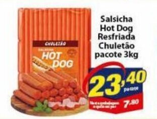 Vencedor Atacadista Salsicha Hot Dog Resfriada Chuletao pacote 3kg oferta