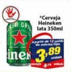 Vencedor Atacadista Cerveja Heineken lata 350ml oferta