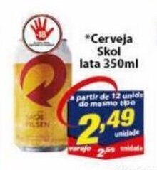 Cerveja Skol lata 350ml