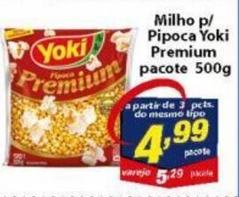 Vencedor Atacadista Milho p/ Pipoca Yoki Premium pacote 500g oferta