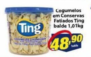 Cogumelos em conservas Fatiados Ting balde 1.01kg