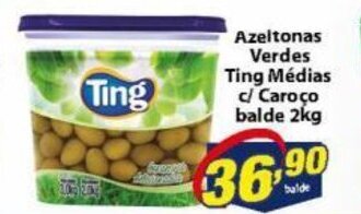 Azeitonas Verdes Ting Medias c/ Caroco balde 2kg