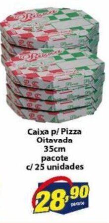 Caixa p/ Pizza Oitavada 35cm pacote c/25 unidades