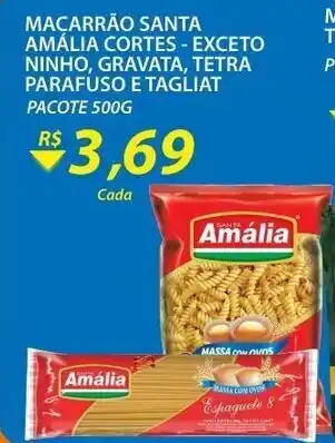 Macarrao Santa Amalia cortes - exceto Ninho, Gravata, Tetra Parafuso e Tagliat pacote 500g