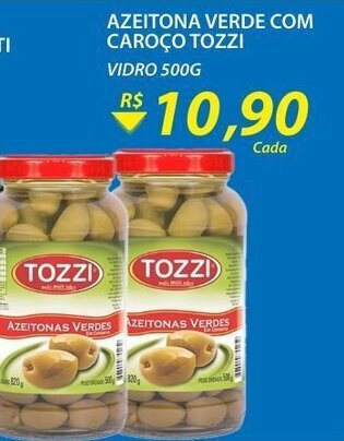 Azeitona Verde com Caroco Tozzi 500g