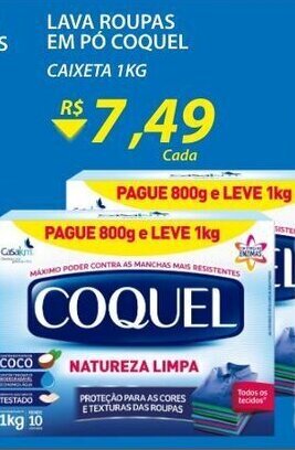 Assaí Atacadista Lava roupas em po Coquel 1kg oferta