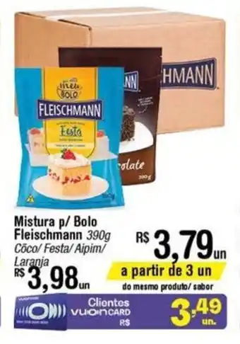 Fort Atacadista Mistura p/ Bolo Fleischmann 390g oferta