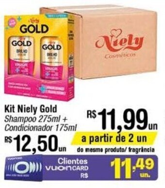 Fort Atacadista Kit Niely Gold Shampoo 275ml + Condicionador 175ml oferta