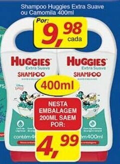 Supermercados Guanabara Shampoo Huggies Extra Suave ou Camomilla 400ml oferta