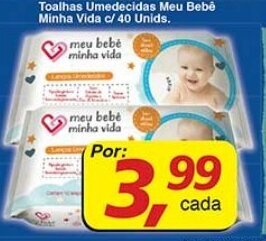 Supermercados Guanabara Toalhas Umedecidas Meu Bebe Minha Vida c/40 unids. oferta