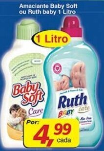 Supermercados Guanabara Amaciante Baby Soft ou Ruth Baby 1L oferta