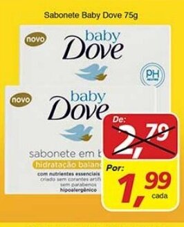 Supermercados Guanabara Sabonete Baby Dove 75g oferta
