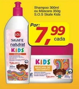 Shampoo 300ml ou Mascara 350g S.O.S Skafe Kids
