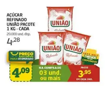 Cooper Acucar refinado Uniao pacote 1kg cada oferta