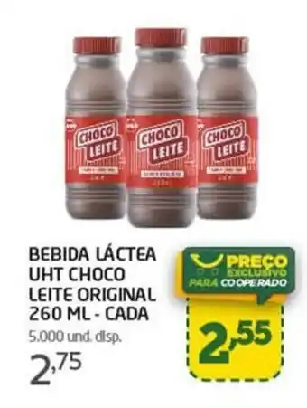 Cooper Bebida lactea Uht Choco leite Original 260ml cada oferta