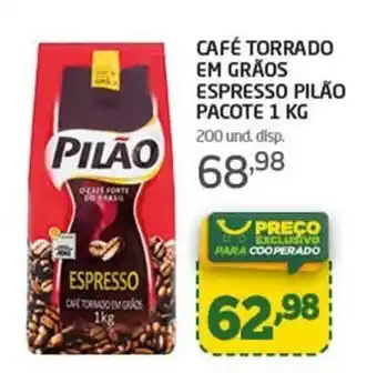 Cooper Cafe Torrado em graos Espresso Pilao pacote 1kg oferta