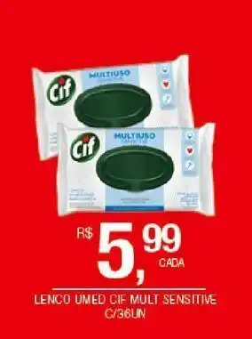 DB Supermercados Lenco umedecido cif mult sensitive c/36un oferta