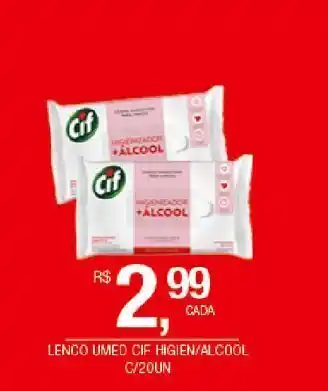 DB Supermercados Lenco umedecido cif higien/alcool c/20un oferta