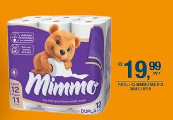DB Supermercados Papel higienico mimmo neutro 30m leve 16 pague 15 oferta