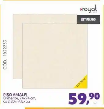 Piso amalfi brilhante, 74x74 cm, cx 2,20 m2, extra