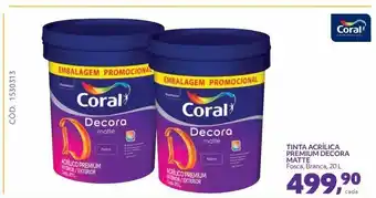 Telhanorte Tinta acrílica premium decora matte fosca, branca, 20 l oferta