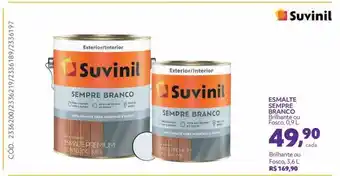 Telhanorte Esmalte sempre branco brilhante ou fosco, 0,9 l oferta