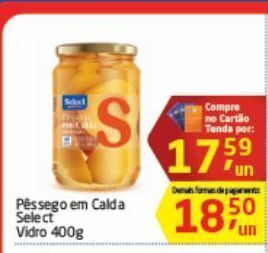 Pêssego em calda select vidro 400 g