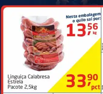 Tenda Atacado Linguiça calabresa estrela pacote 2,5 kg oferta
