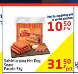 Tenda Atacado Salsicha para hot dog seara pacote 3 kg oferta