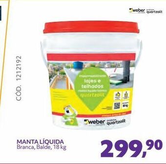 Manta líquida branca, balde, 18 kg