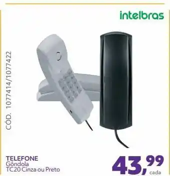 Telhanorte Telefone gôndola tc20 cinza ou preto oferta