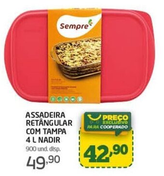Cooper Assadeira retangular com tampa 4L nadir oferta