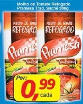 Supermercados Guanabara Molho de tomate Refogado Pramesa Trad. sache 300g oferta