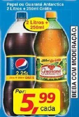 Supermercados Guanabara Pepsi ou Guarana Antarctica 2L + 250ml Gratis oferta