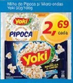 Supermercados Guanabara Milho de Pipoca p/ Microondas Yoki 90g/100g oferta