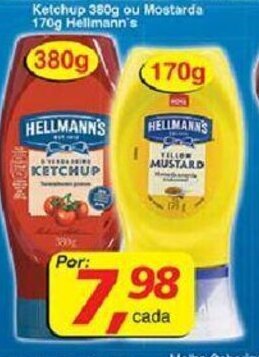 Supermercados Guanabara Ketchup 380g ou Mostarda 170g Hellmann's oferta