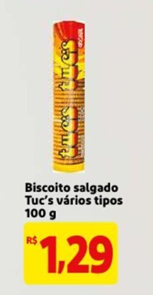 Mercado Extra Biscoito salgado Tuc's varios tipos 100g oferta