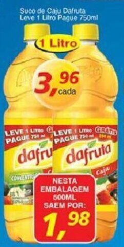 Supermercados Guanabara Suco de Caju Dafruta Leve 1L Pague 750ml oferta