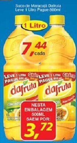 Supermercados Guanabara Suco de Maracuja Dafruta Leve 1L Pague 800ml oferta