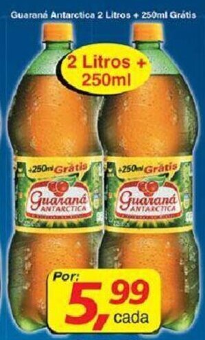 Supermercados Guanabara Guarana Antarctica 2L + 250ml Gratis oferta
