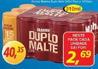 Supermercados Guanabara Cerveja Brahma Duplo Malte 350ml pack c/15 unids. oferta