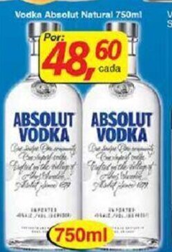 Supermercados Guanabara Vodka Absolut Natural 750ml oferta