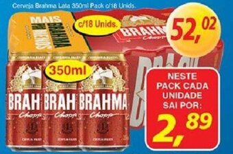 Supermercados Guanabara Cerveja Brahma Lata 350ml Pack c/18 unids oferta
