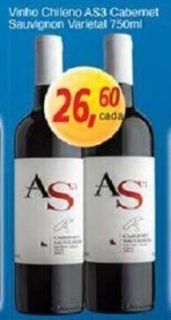 Supermercados Guanabara Vinho Chileno AS3 Cabernet Sauvignon Varietal 750ml oferta