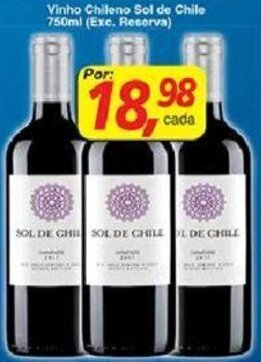 Supermercados Guanabara Vinho Chileno Sol de Chile 750ml oferta