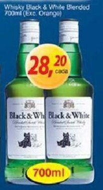 Supermercados Guanabara Whisky Black & White Blended 700ml oferta