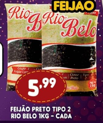 Supermercados Cristal Feijao Preto Tipo 2 Rio Belo 1kg cada oferta