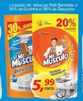 Supermercados Guanabara Limpador Mr.Musculo Refil Banheiro c/ 30% ou Cozinha c/ 20% de Desconto oferta