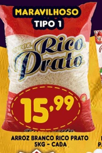 Supermercados Cristal Arroz Branco Rico Prato 5kg - cada oferta